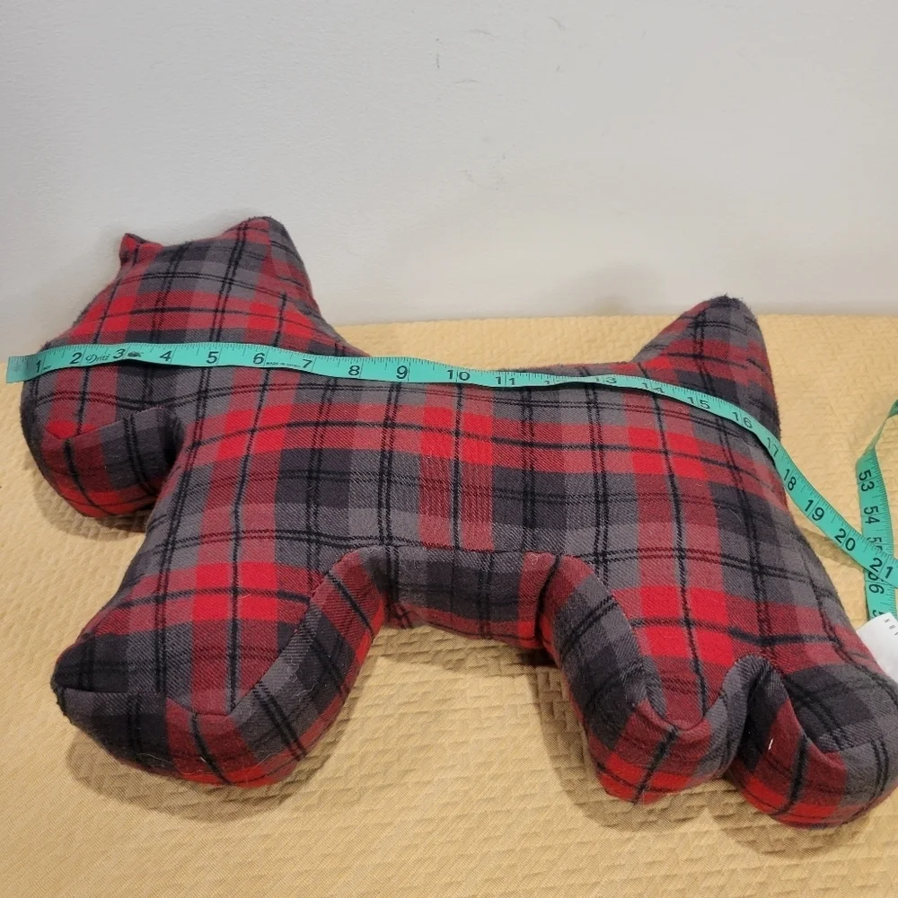 Pottery barn Flannel Red/black Scotty Dog Plush Pillow